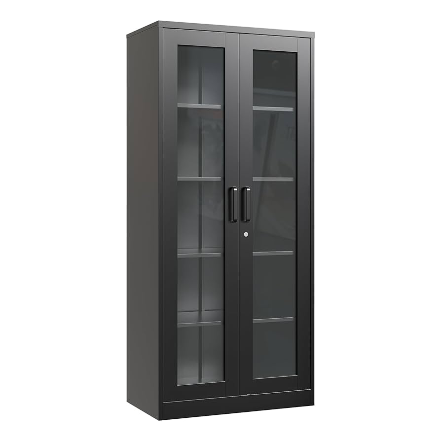 خرید کتابخانه درب دار دارای قفل